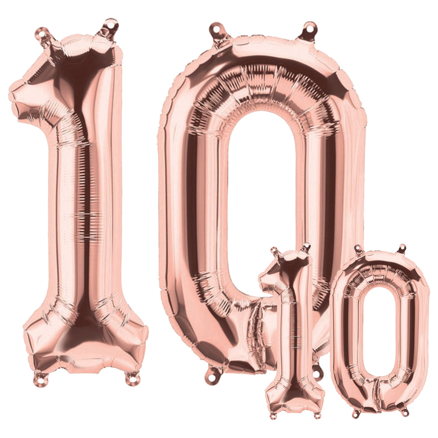 FUNXGO Folienballon - Zahl Set in Rosegold - 17 Zoll und 42 Zoll