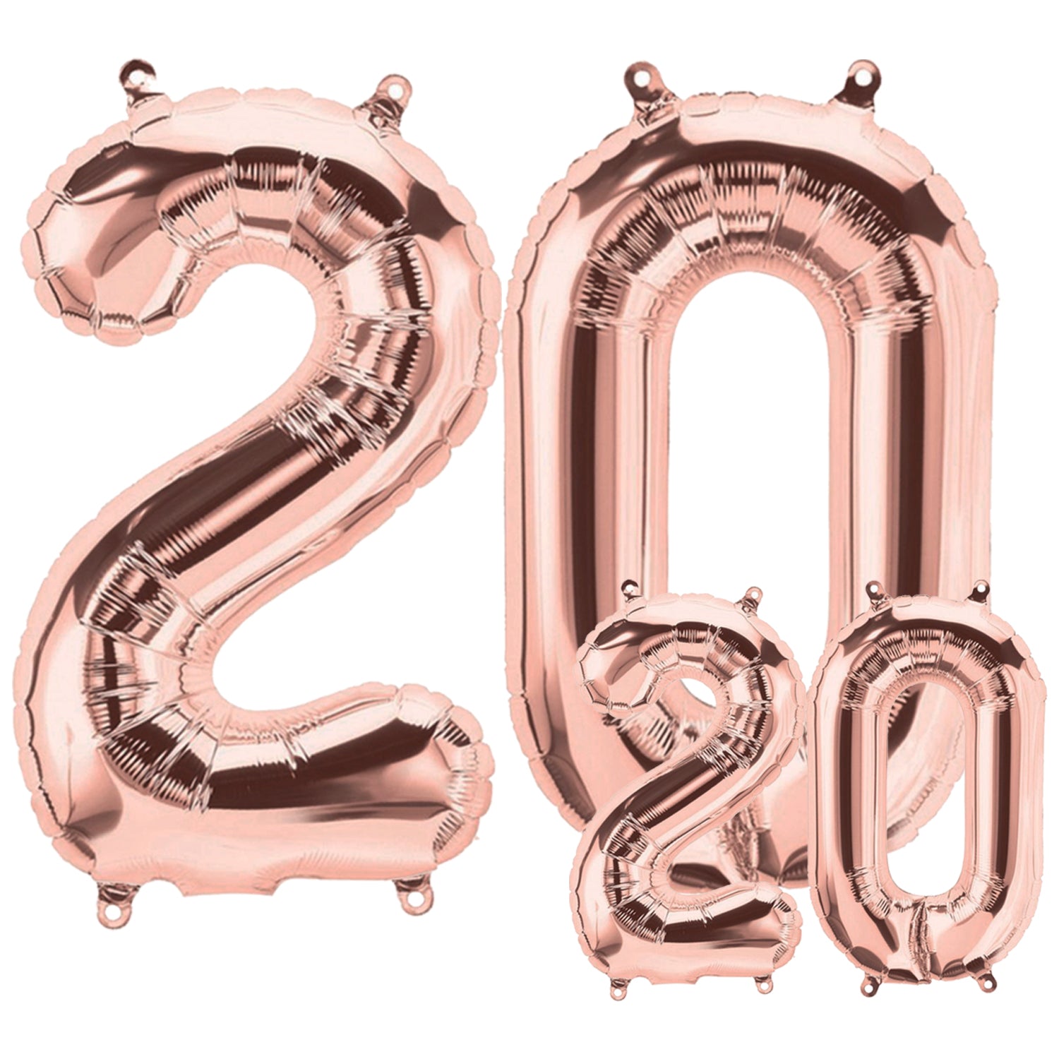FUNXGO Folienballon - Zahl Set in Rosegold - 17 Zoll und 42 Zoll