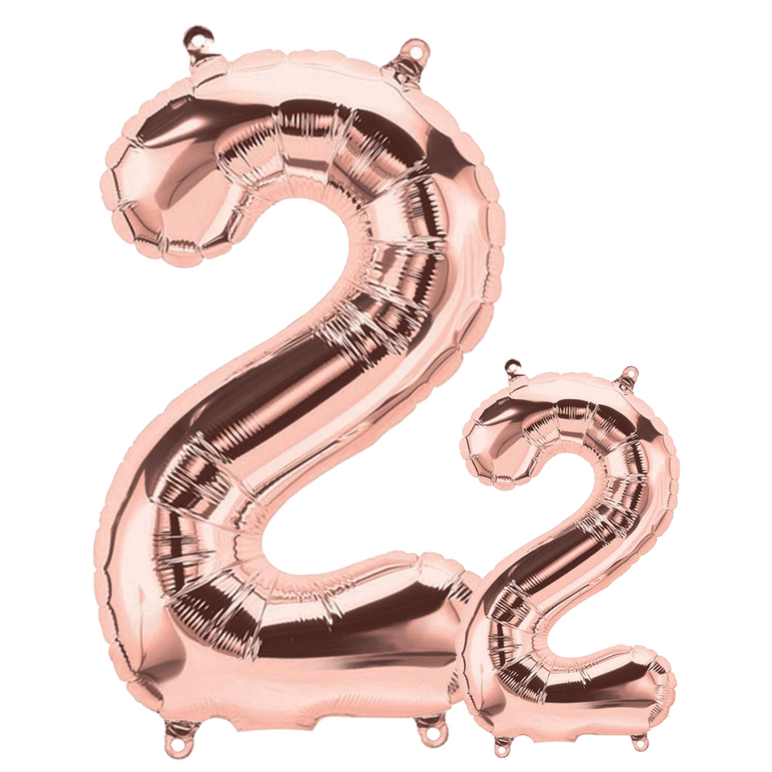 FUNXGO Folienballon - Zahl Set in Rosegold - 17 Zoll und 42 Zoll