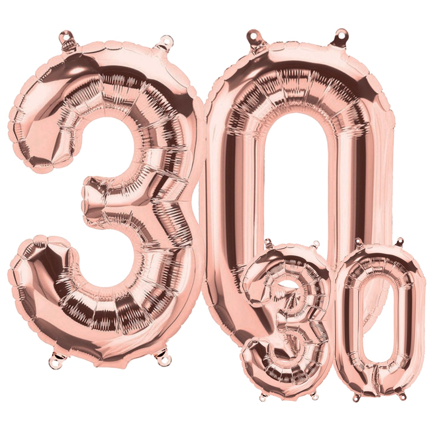 FUNXGO Folienballon - Zahl Set in Rosegold - 17 Zoll und 42 Zoll