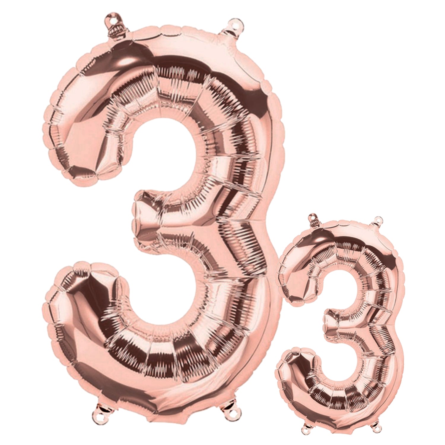 FUNXGO Folienballon - Zahl Set in Rosegold - 17 Zoll und 42 Zoll