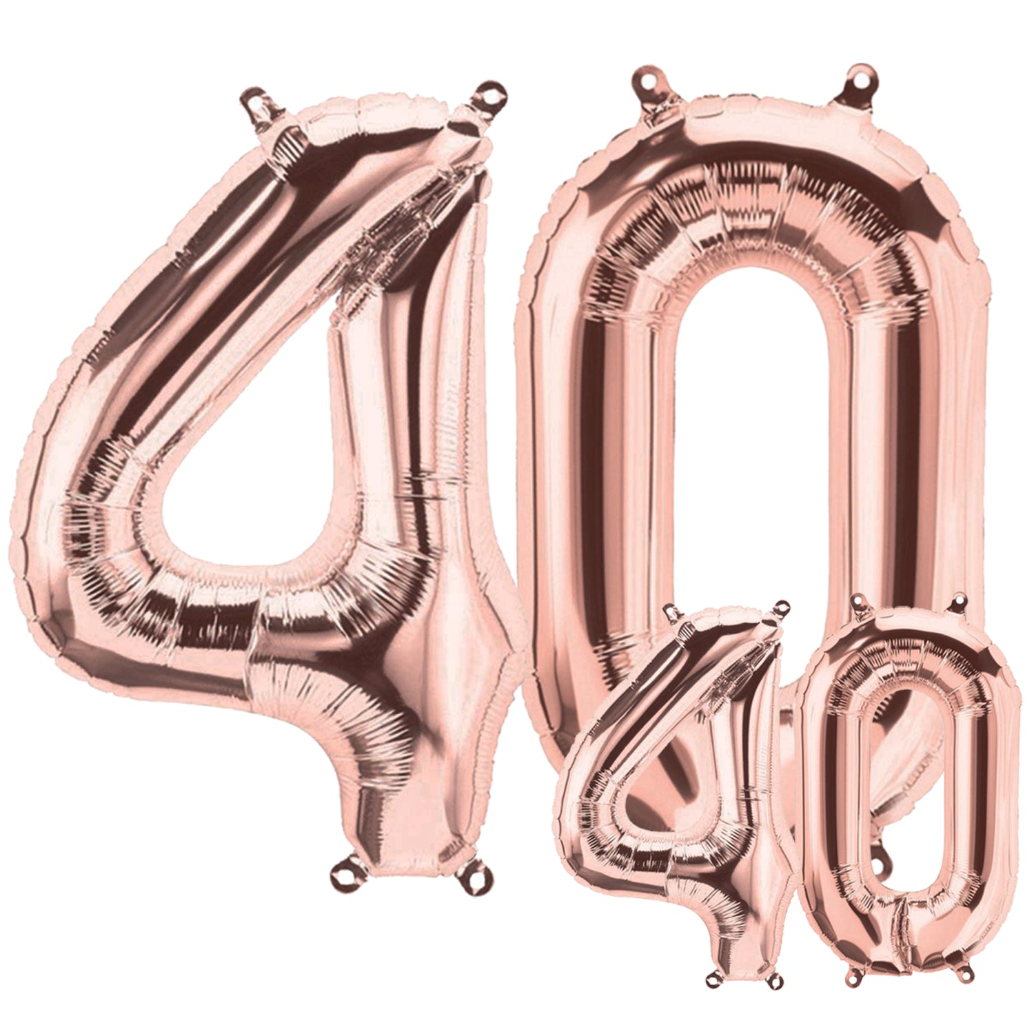 FUNXGO Folienballon - Zahl Set in Rosegold - 17 Zoll und 42 Zoll