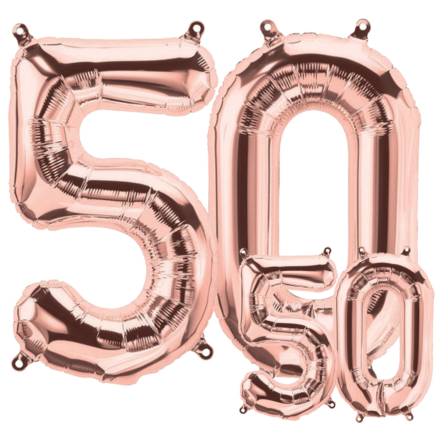 FUNXGO Folienballon - Zahl Set in Rosegold - 17 Zoll und 42 Zoll