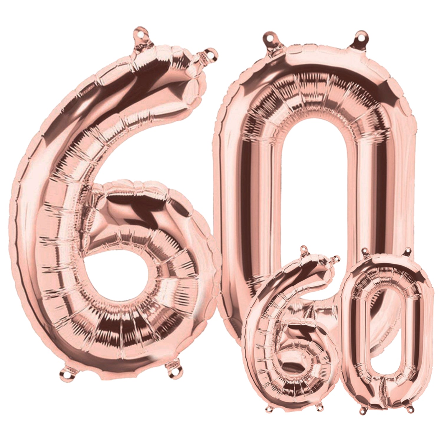 FUNXGO Folienballon - Zahl Set in Rosegold - 17 Zoll und 42 Zoll