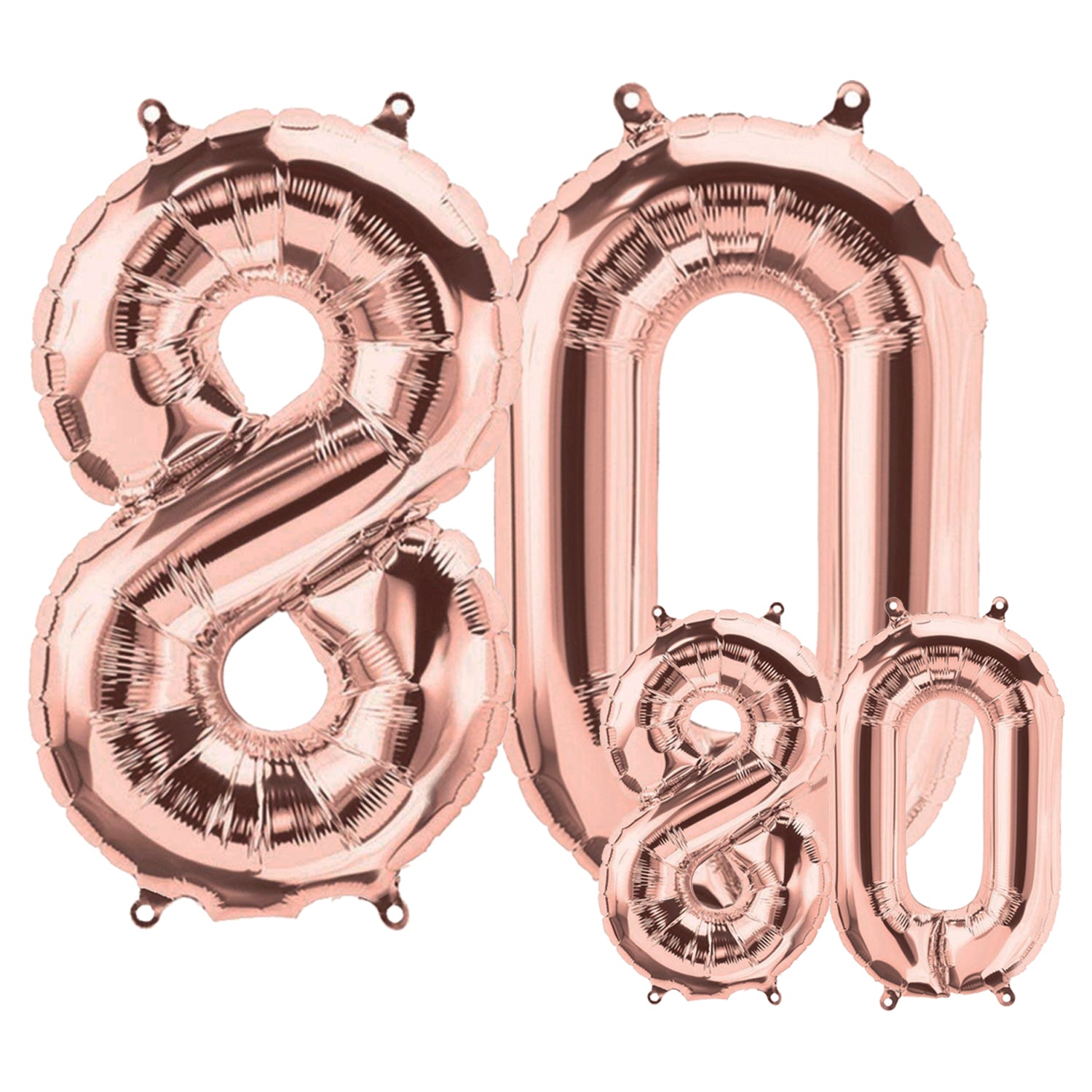 FUNXGO Folienballon - Zahl Set in Rosegold - 17 Zoll und 42 Zoll
