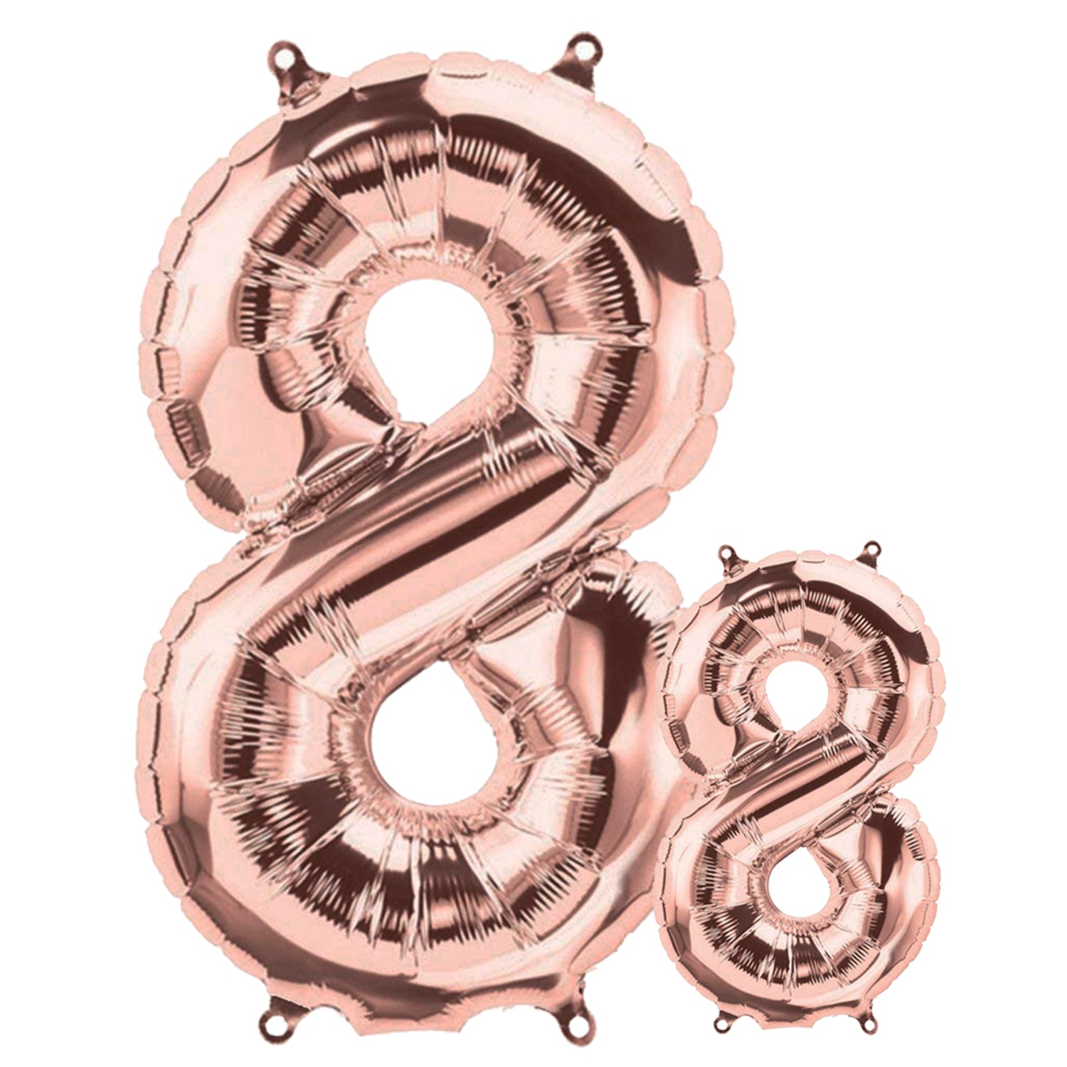 FUNXGO Folienballon - Zahl Set in Rosegold - 17 Zoll und 42 Zoll