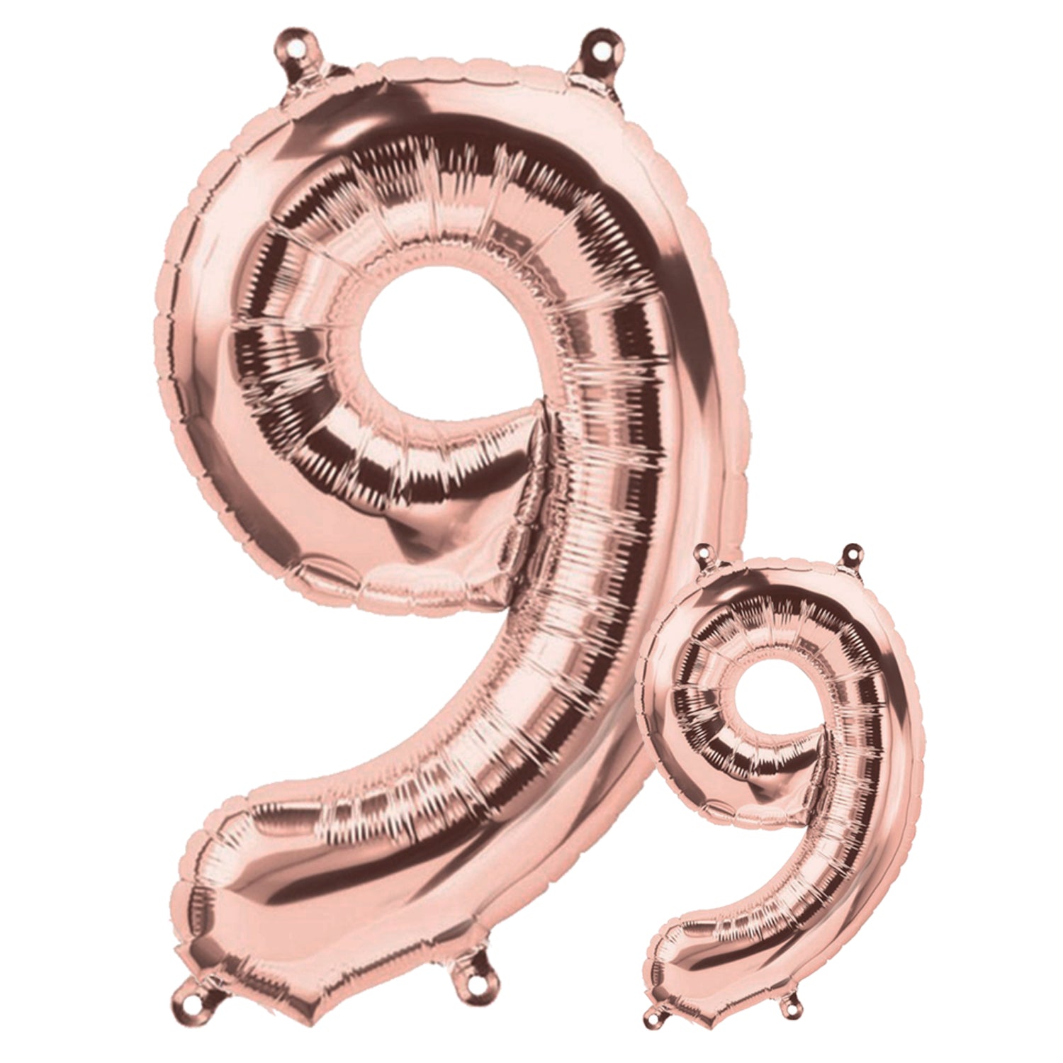 FUNXGO Folienballon - Zahl Set in Rosegold - 17 Zoll und 42 Zoll