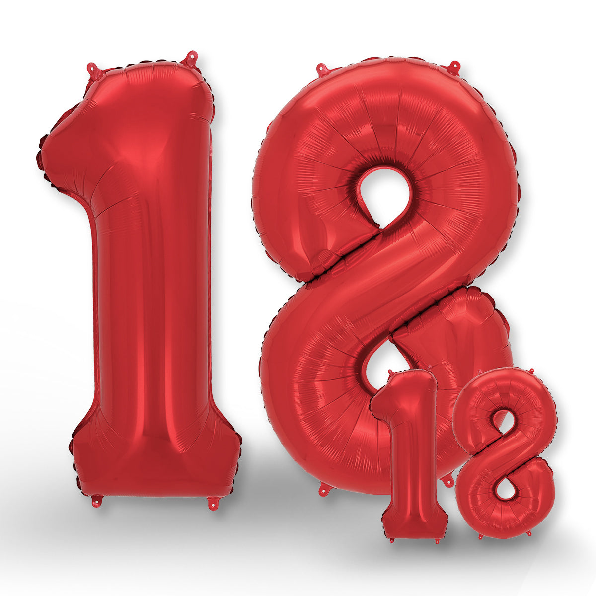 FUNXGO Folienballon - Zahl Set in Rot - 17 Zoll und 42 Zoll