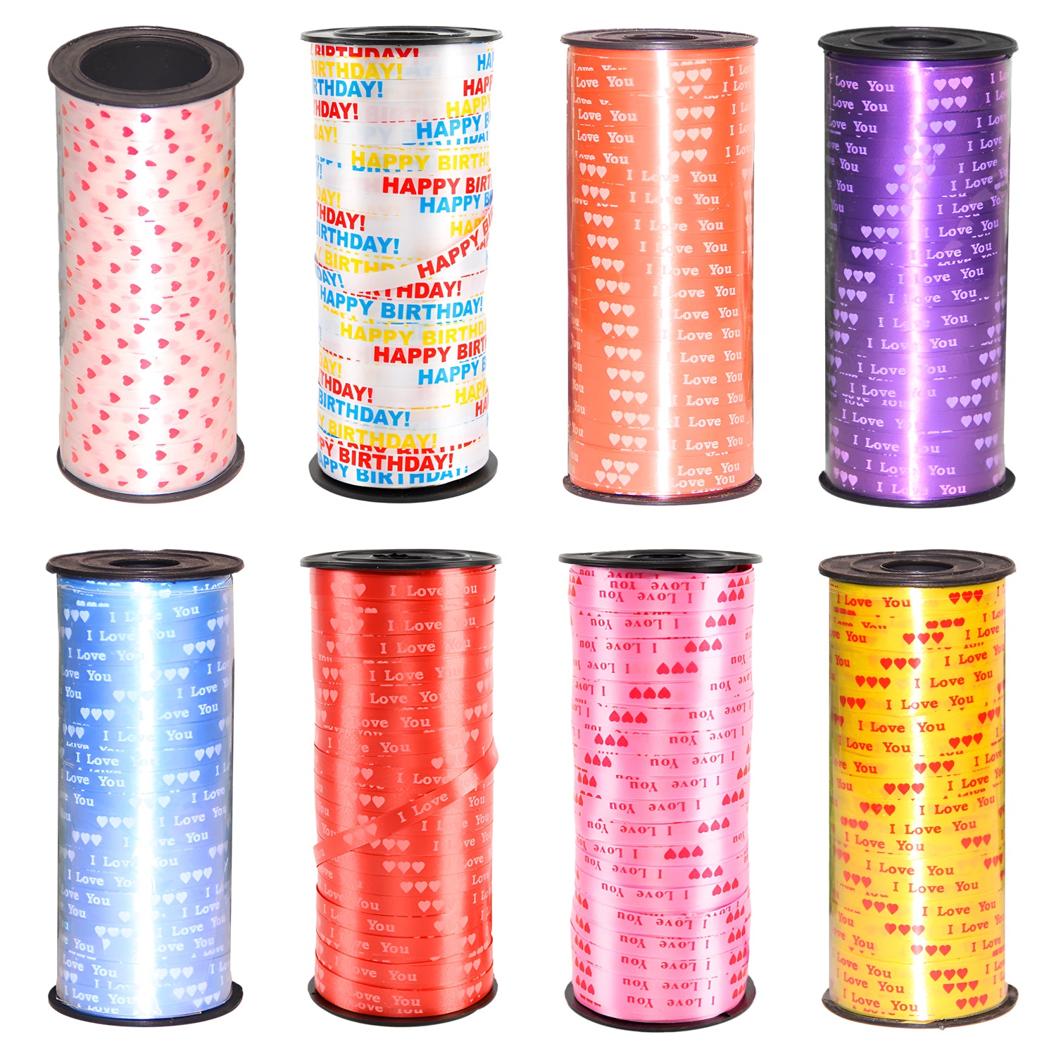 FUNXGO Dekoration Geschenkband mit Design - 1 Rolle - 5mm x 90m