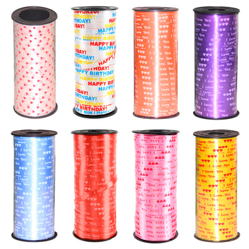 FUNXGO Dekoration Geschenkband mit Design - 1 Rolle - 5mm x 90m