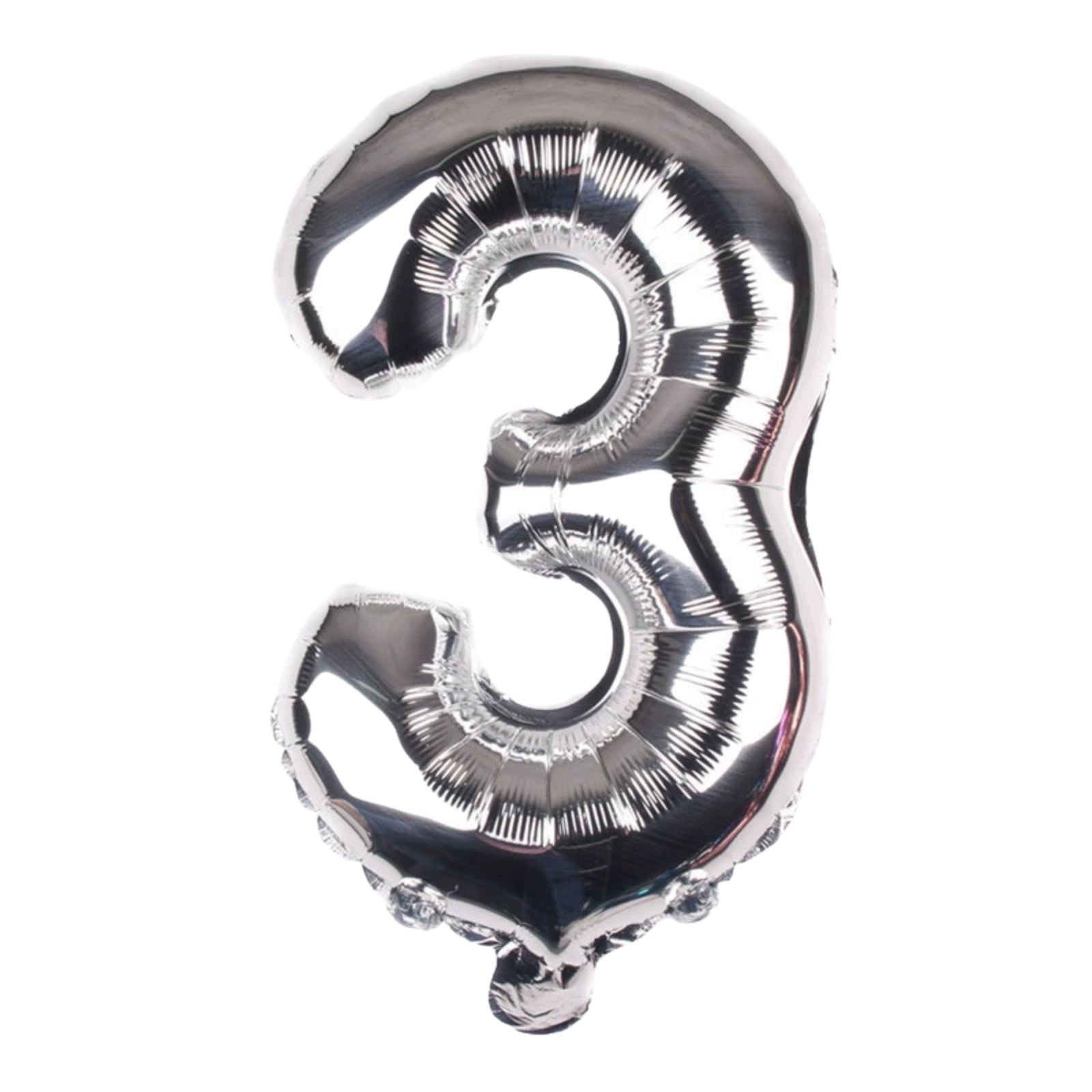 FUNXGO Folienballon Zahl  in Silber  - 17 Zoll