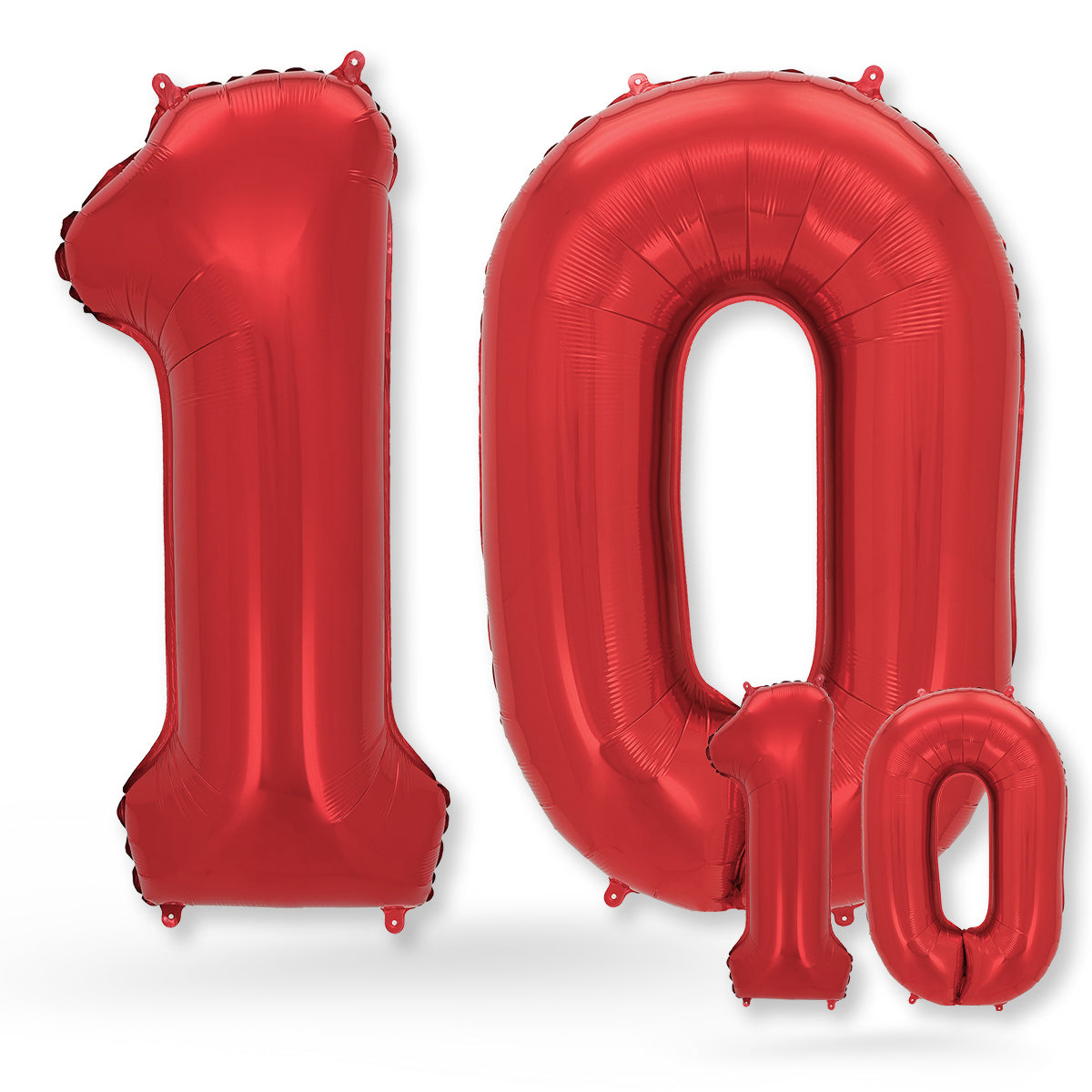 FUNXGO Folienballon - Zahl Set in Rot - 17 Zoll und 42 Zoll