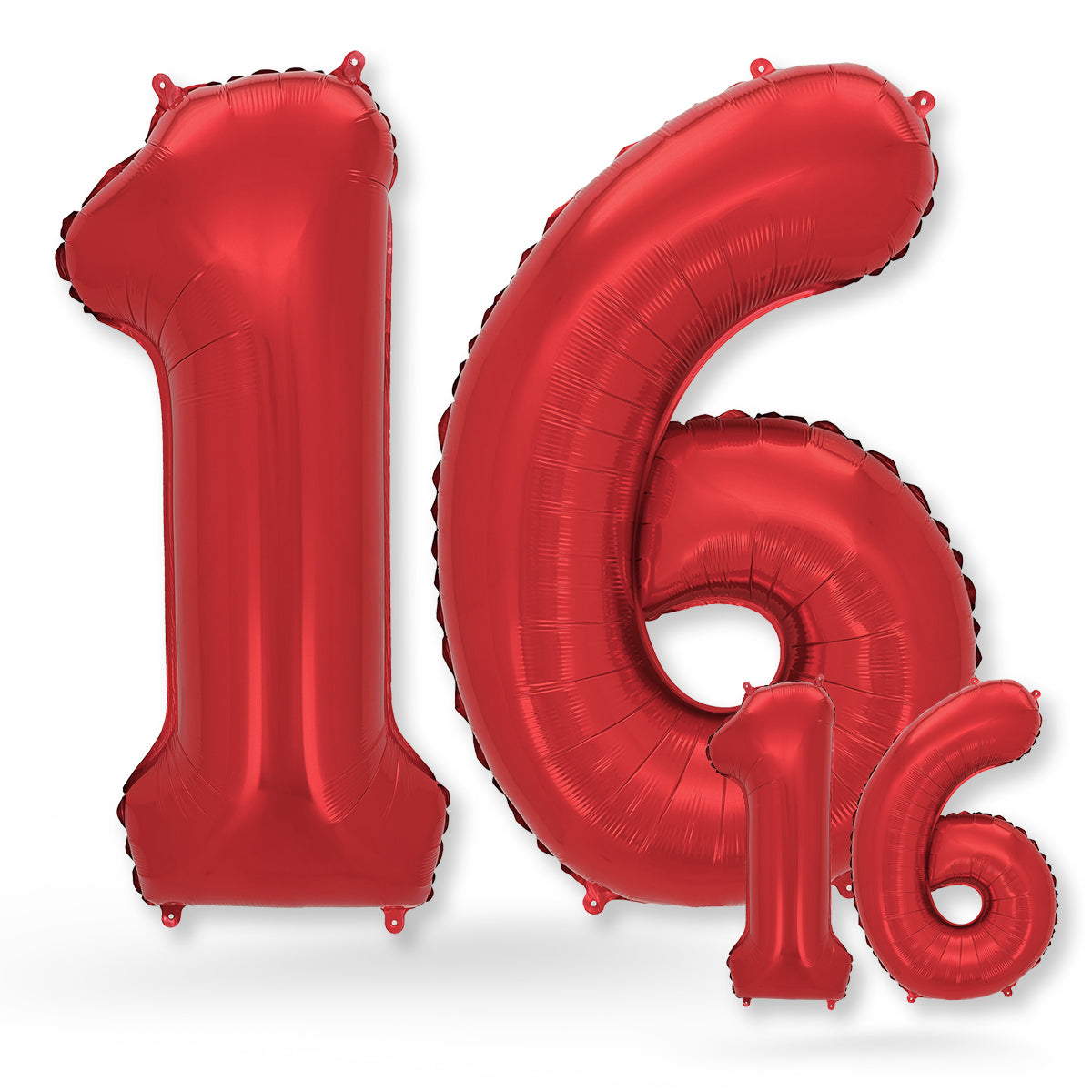 FUNXGO Folienballon - Zahl Set in Rot - 17 Zoll und 42 Zoll