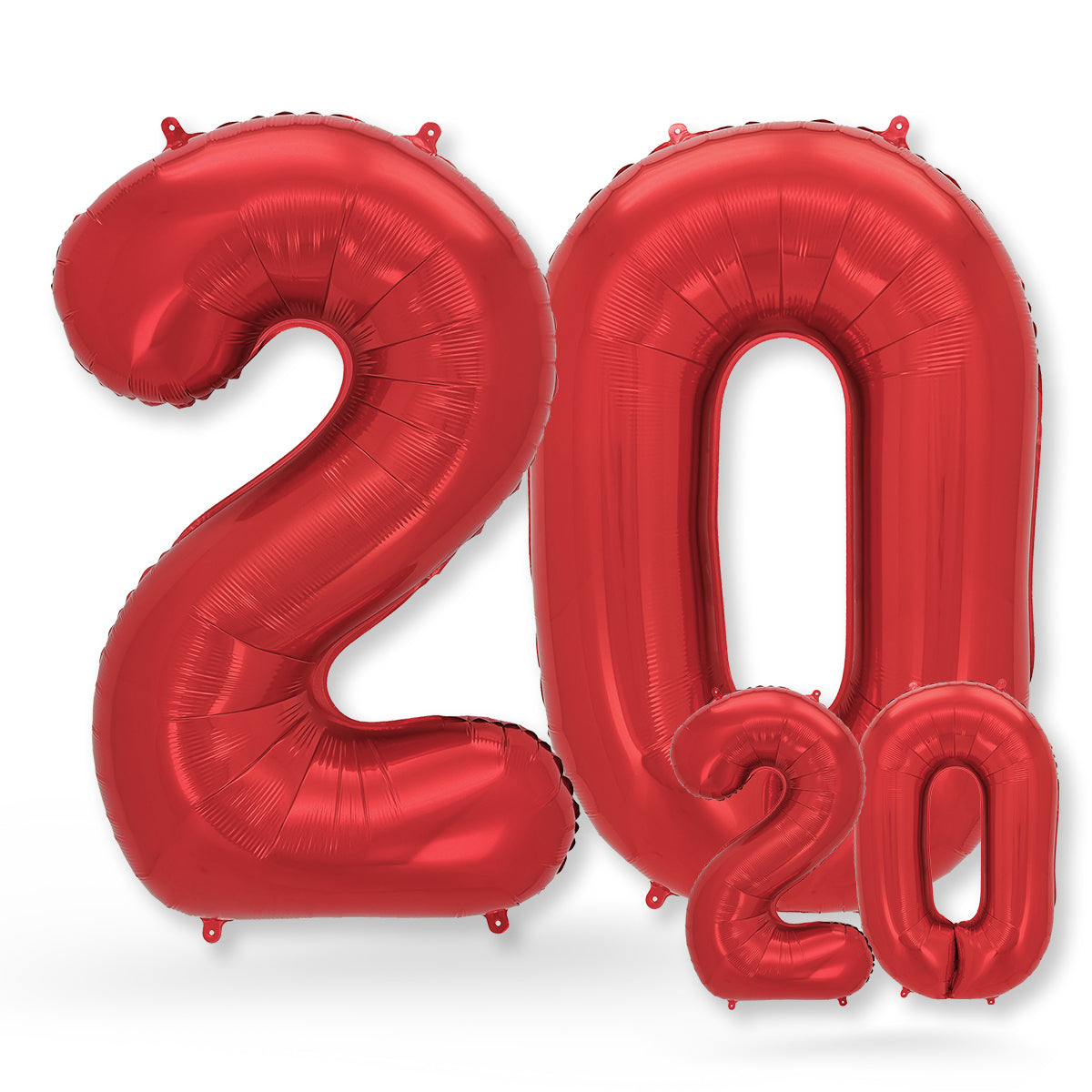 FUNXGO Folienballon - Zahl Set in Rot - 17 Zoll und 42 Zoll