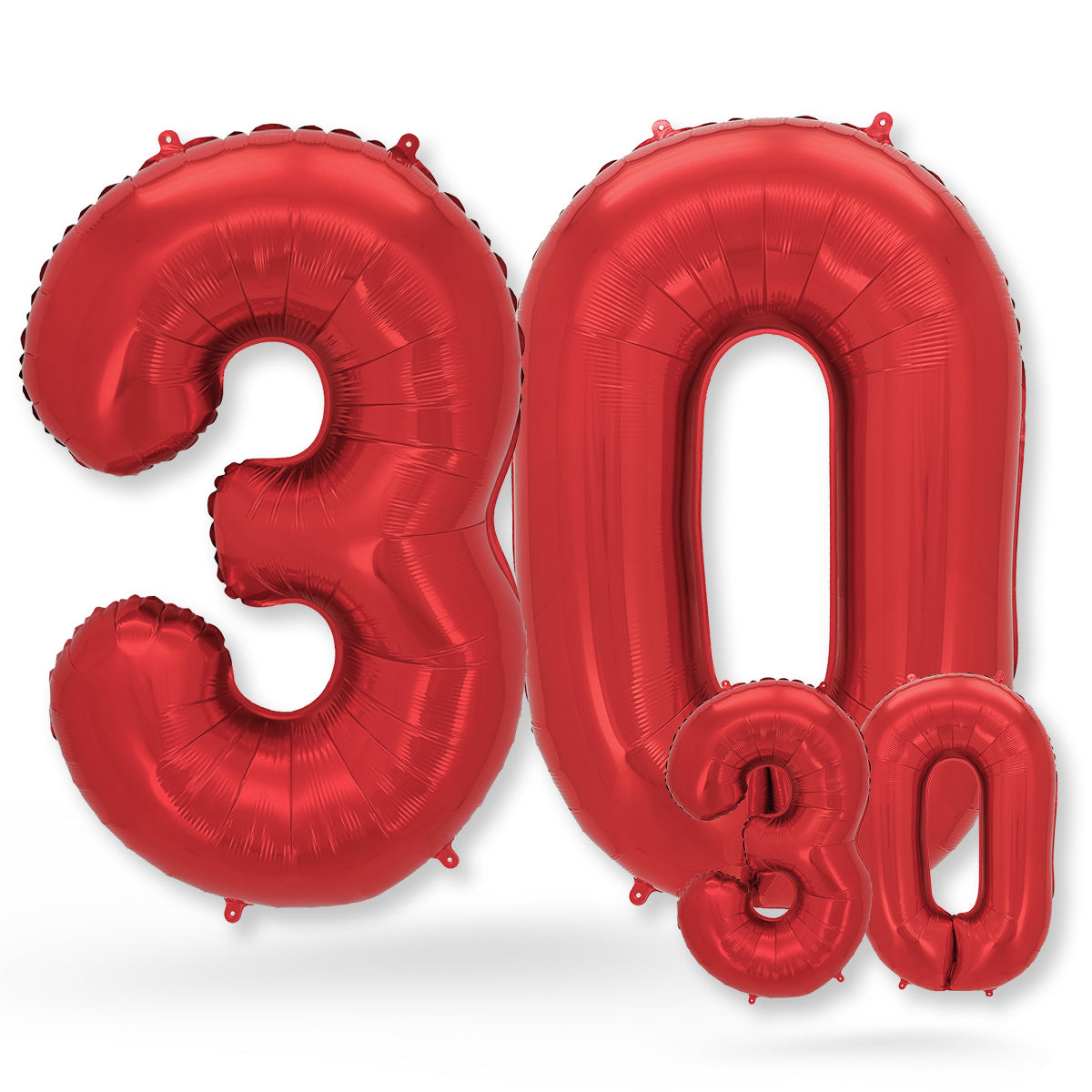 FUNXGO Folienballon - Zahl Set in Rot - 17 Zoll und 42 Zoll