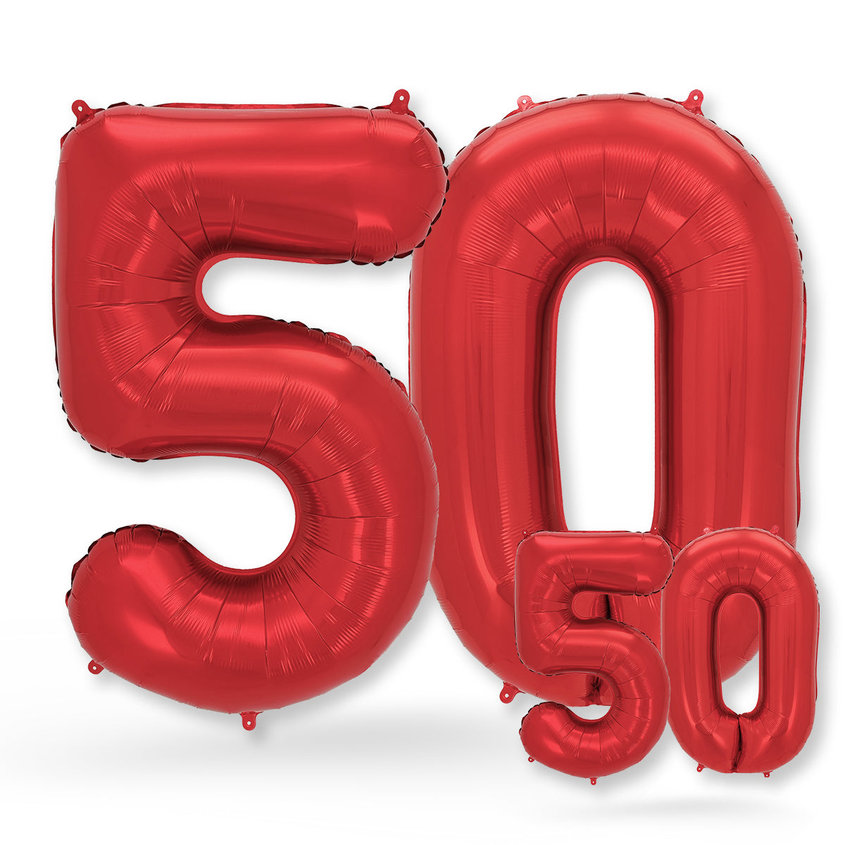 FUNXGO Folienballon - Zahl Set in Rot - 17 Zoll und 42 Zoll