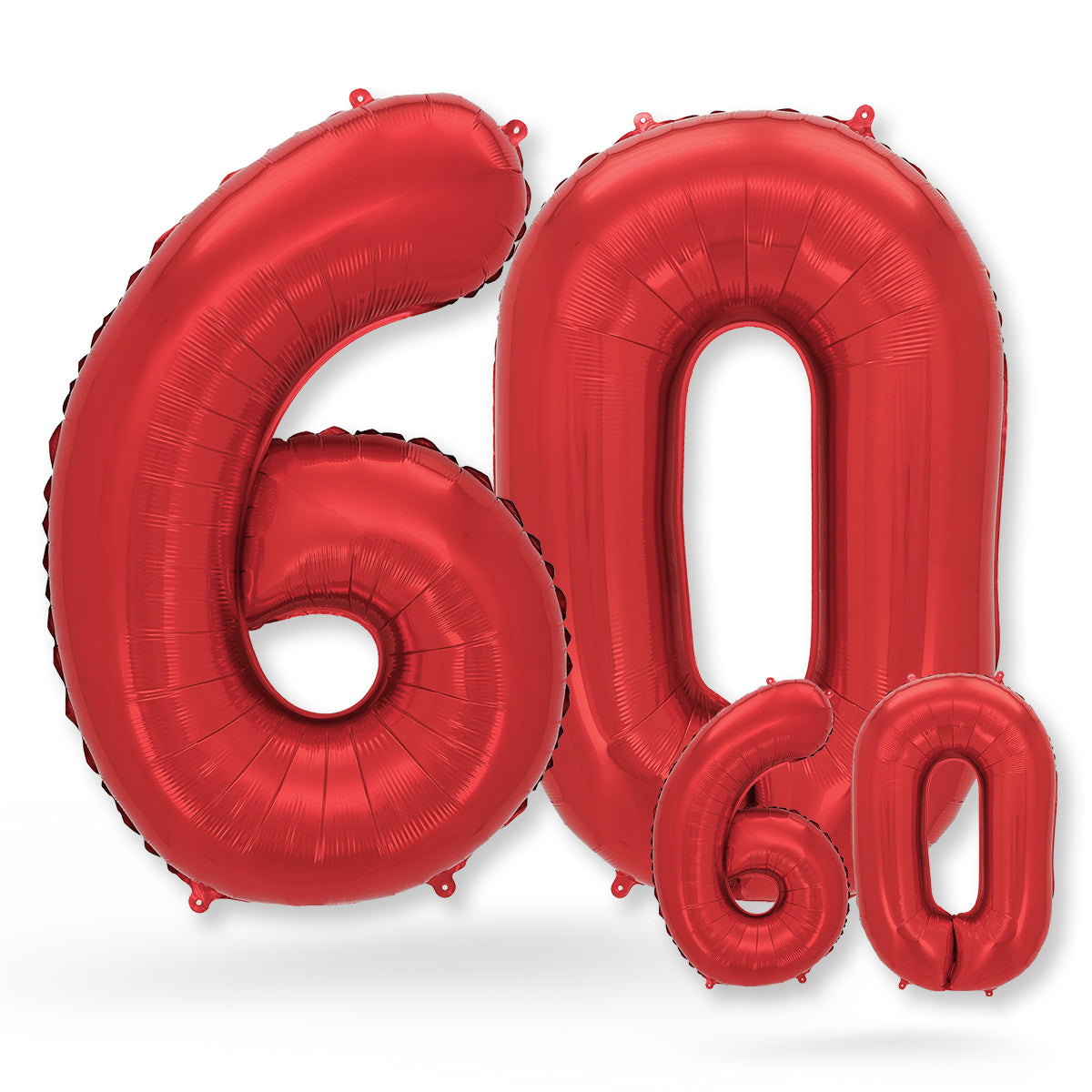 FUNXGO Folienballon - Zahl Set in Rot - 17 Zoll und 42 Zoll