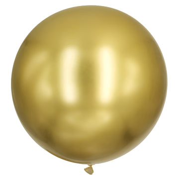 FUNXGO Riesen-Luftballons: Set aus 3 Ballons mit Ø 100 cm in Chromfarben