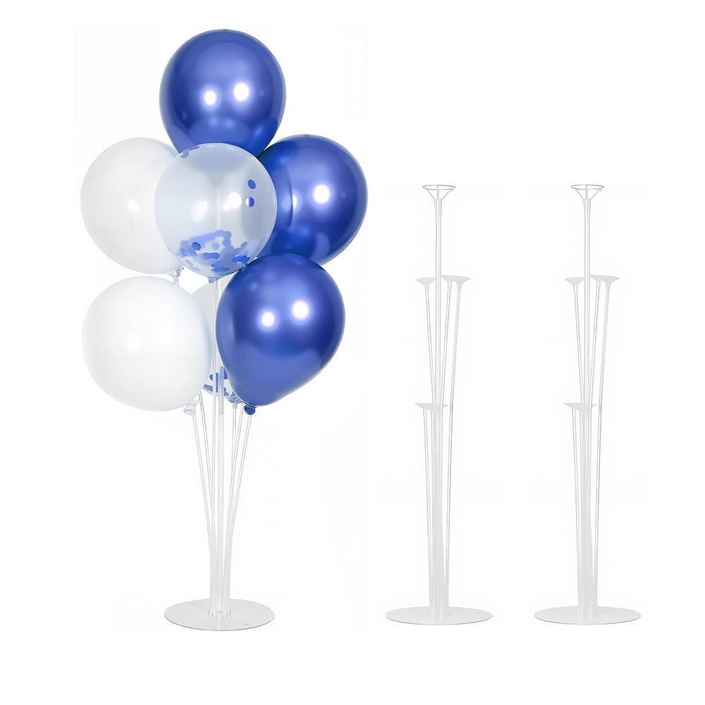 Ballonständer für 7 Luftballons - Rund oder Dreifuß - 70 cm, 2 Stück, für Tischdeko/Party (ohne Ballons)