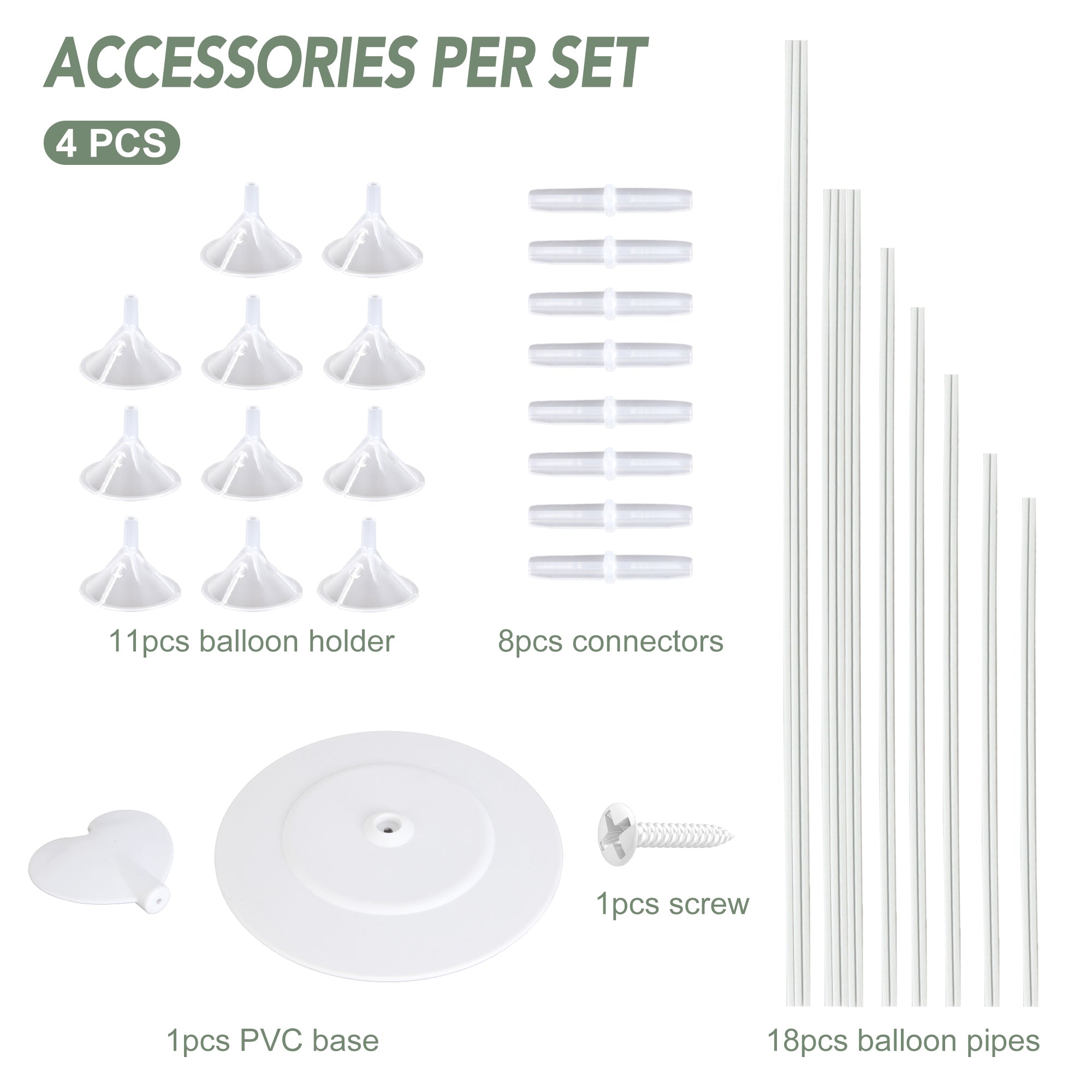 Ballonständer mit Herz-Basis für 11 Luftballons -104 cm,  2 Stück, für Boden-Deko/Party (ohne Ballons)