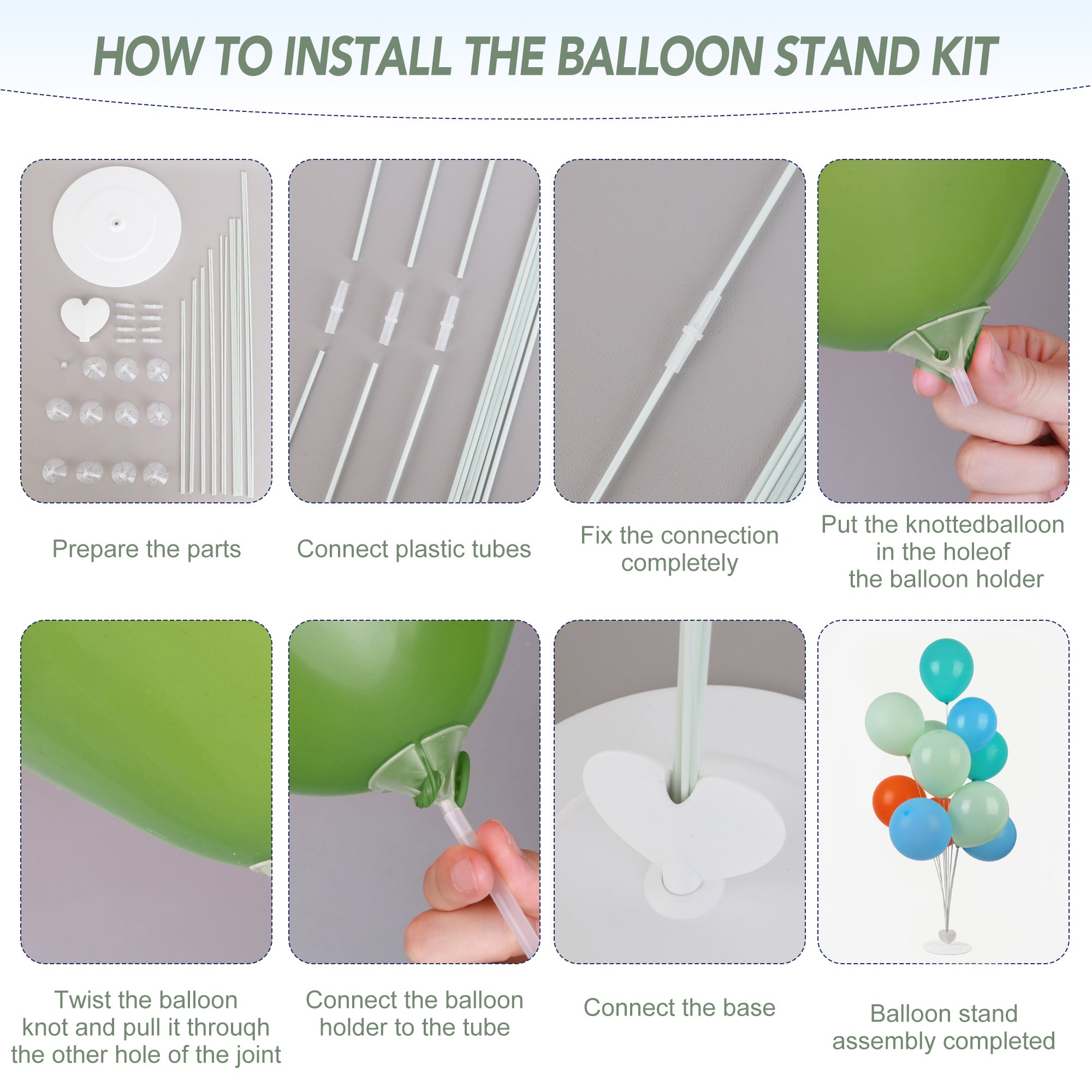 Ballonständer mit Herz-Basis für 11 Luftballons -104 cm,  2 Stück, für Boden-Deko/Party (ohne Ballons)